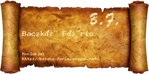 Baczkó Fóris névjegykártya